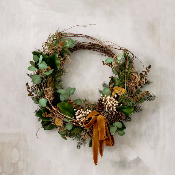 Amber Lewis Creator Collab Eucalyptus and Pine Winter Wreath - Etsy | Etsy (US)