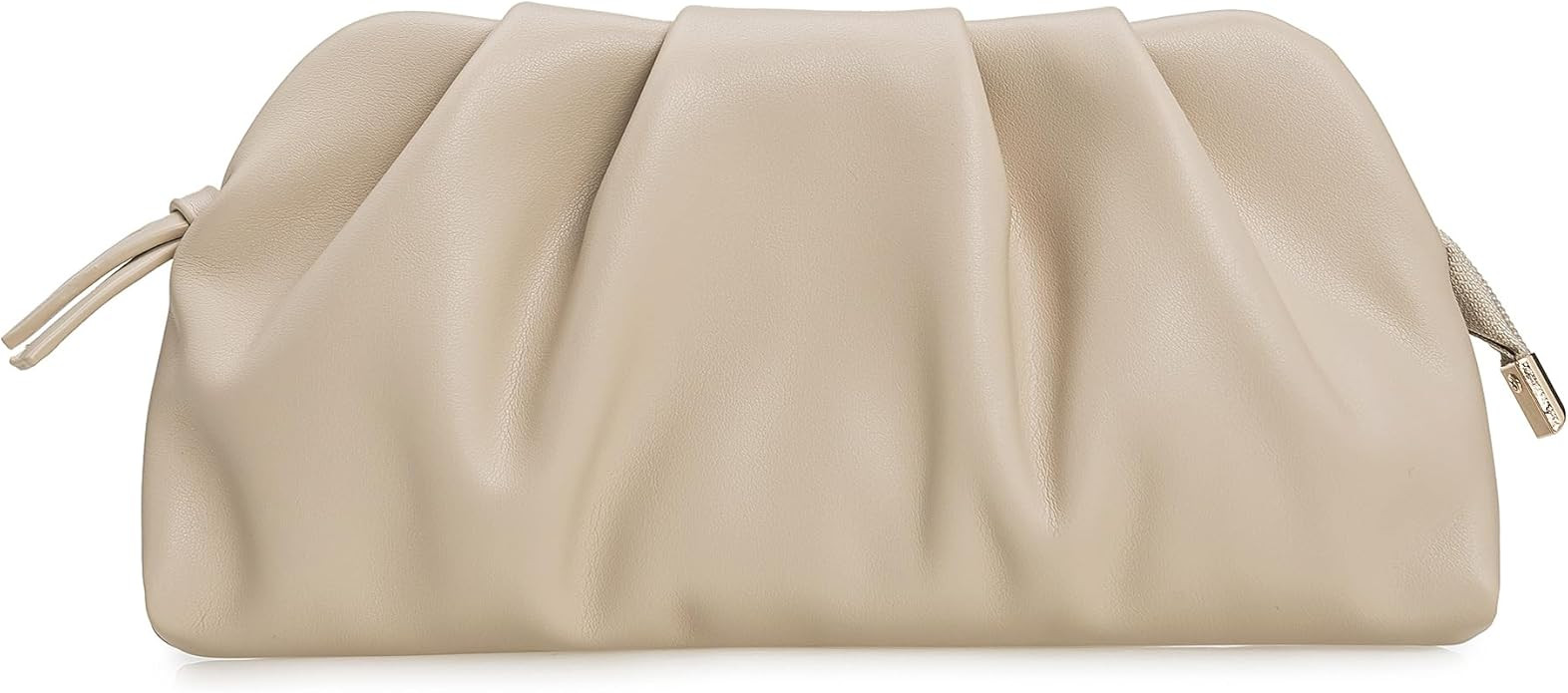 CHARMING TAILOR Chic Soft Vegan Leather Clutch Bag Dressy Pleated PU Evening Purse for Women | Amazon (US)