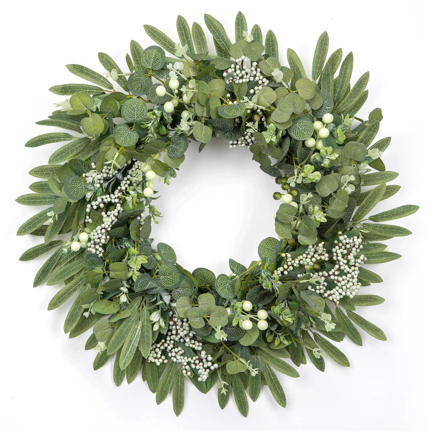 Scidweet Artificial Wreaths for Front Door, 20" Fake Eucalyptus Faux Spring Wreaths Farmhouse Win... | Walmart (US)