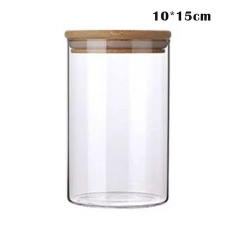 Transparent Clear High Cylinder Glass Sealed Kitchen Storage Bottle Jar With Lid Organization Contai | Walmart (US)