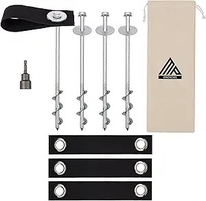 Trampoline Anchors High Wind Heavy Duty 12" Set of 4, 6, 8 - Trampoline Anchor Kit - Trampoline S... | Amazon (US)