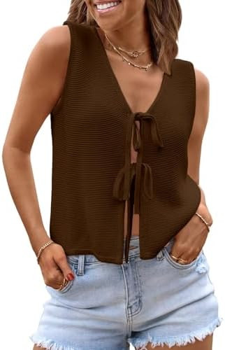 LILLUSORY Womens Summer Tops Beach Vacation Spring Outfits Cute Y2K Trendy Sweater Vest 2026 Tank... | Amazon (US)