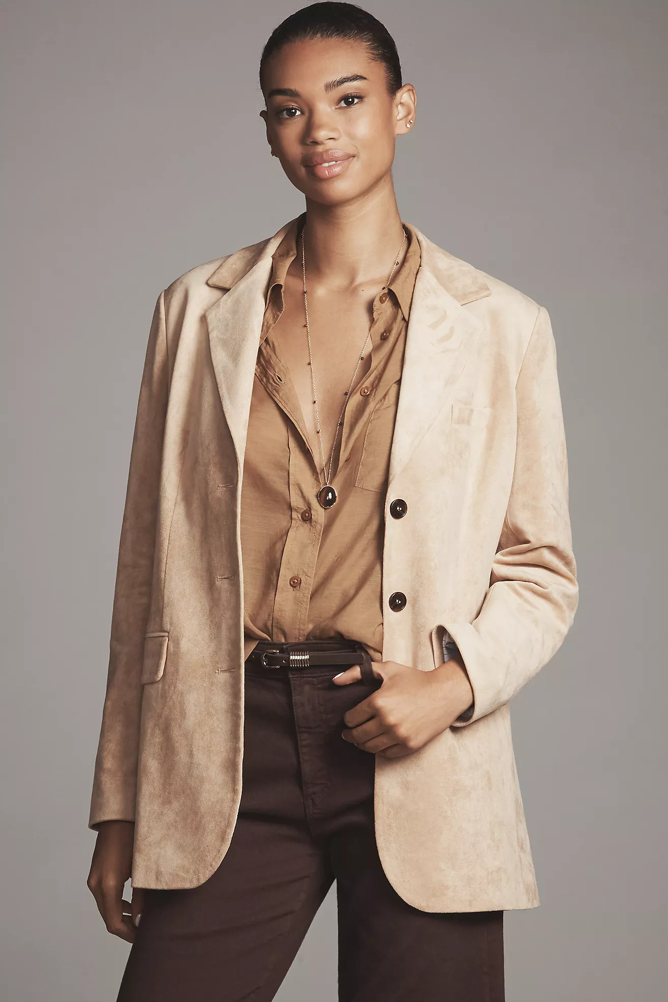 Dolan Left Coast Faux-Suede Boyfriend Blazer | Anthropologie (US)