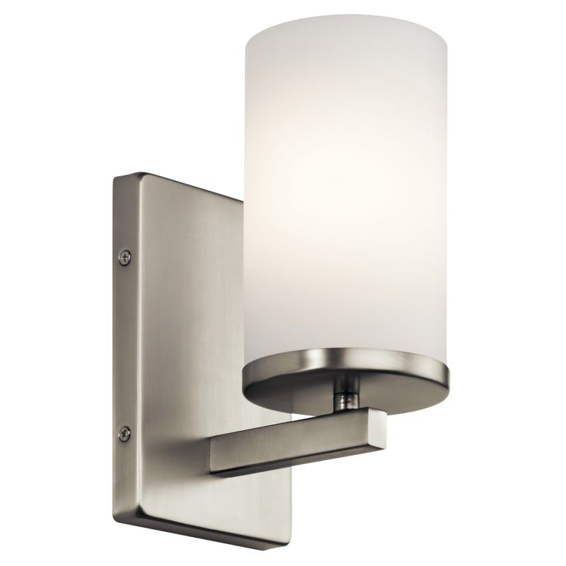 Kichler 45495 Crosby 9" Tall Bathroom Sconce Brushed Nickel Indoor Lighting Bathroom Fixtures Bathro | Build.com, Inc.