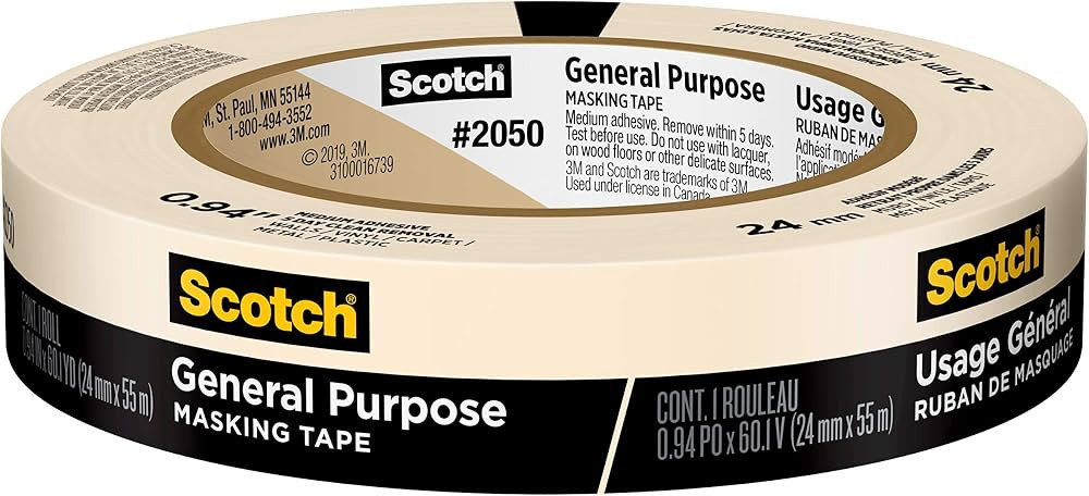 Scotch General Purpose Masking Tape, Tan, Tape for Labeling, Bundling and General Use, Multi-Surf... | Amazon (US)