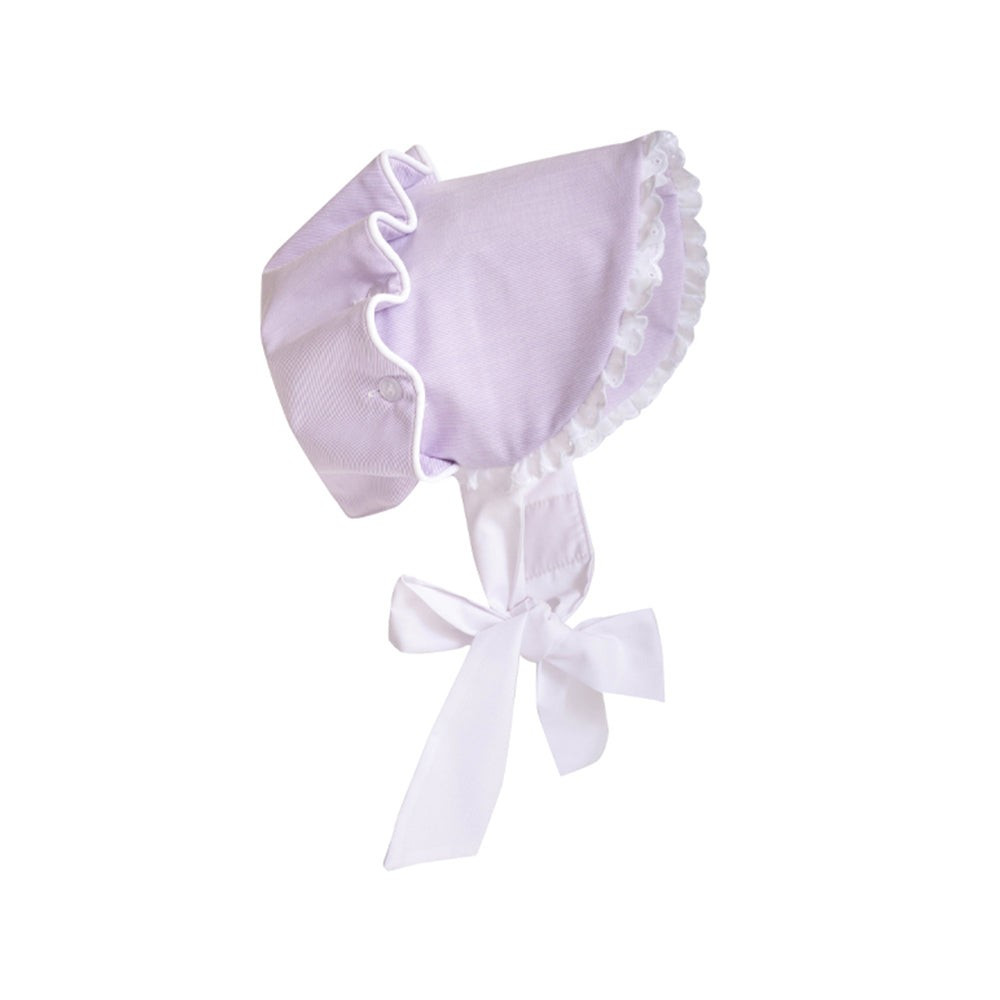 Bellefaire Bonnet - Lauderdale Lavender with Worth Avenue White Eyelet | The Beaufort Bonnet Company