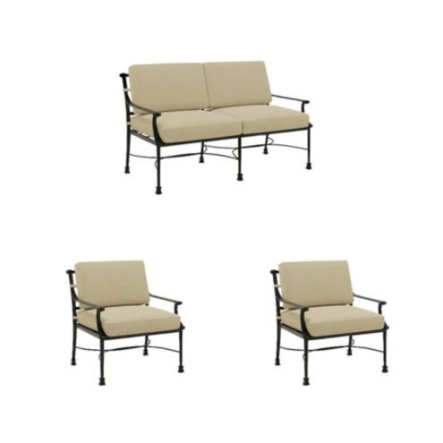 Amalfi 3-Piece Loveseat & Lounge Chairs Set | Ballard Designs, Inc.