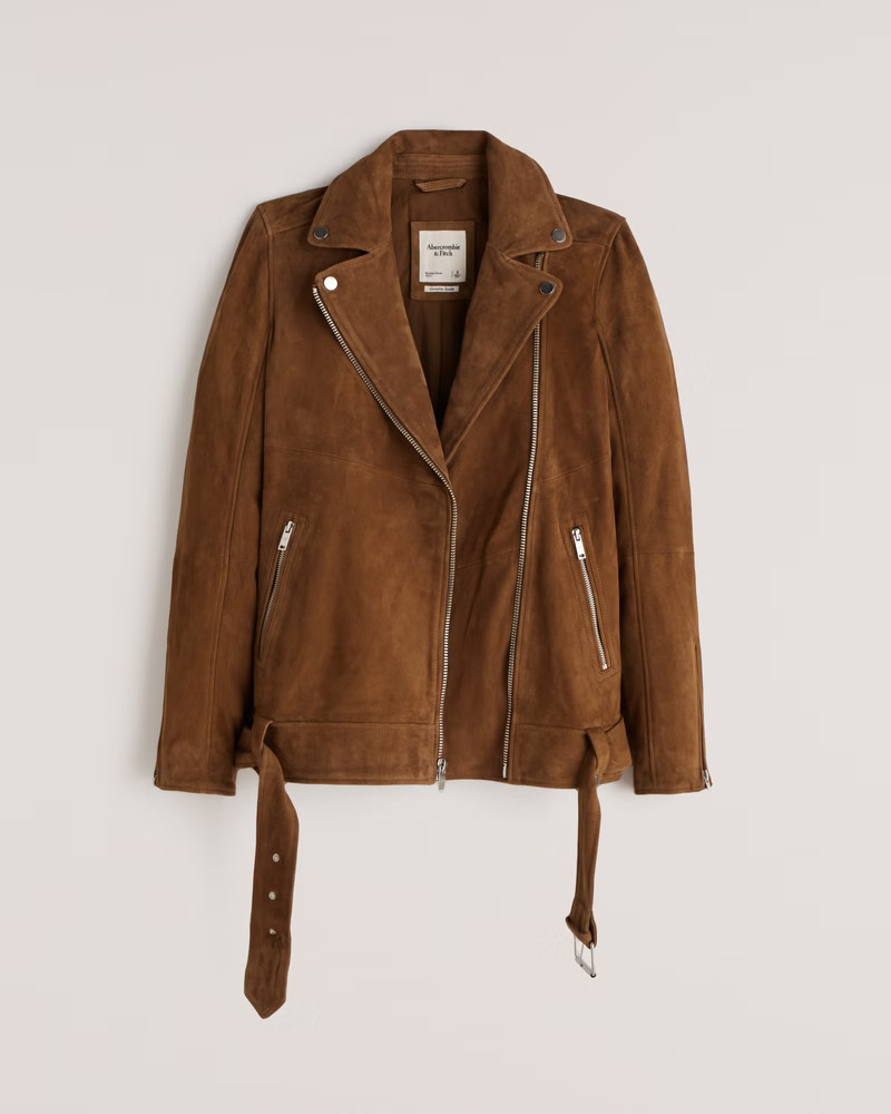 Genuine Suede Biker Jacket | Abercrombie & Fitch (US)