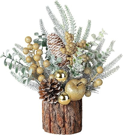 Hatisan Small Christmas Tree, Artificial Christmas Tree with Christmas Ornaments Pine Cone Berry,... | Amazon (US)