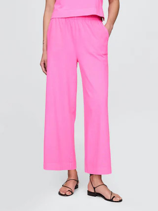 Organic Cotton Heavyweight Cropped Wide-Leg Pants | Gap (US)