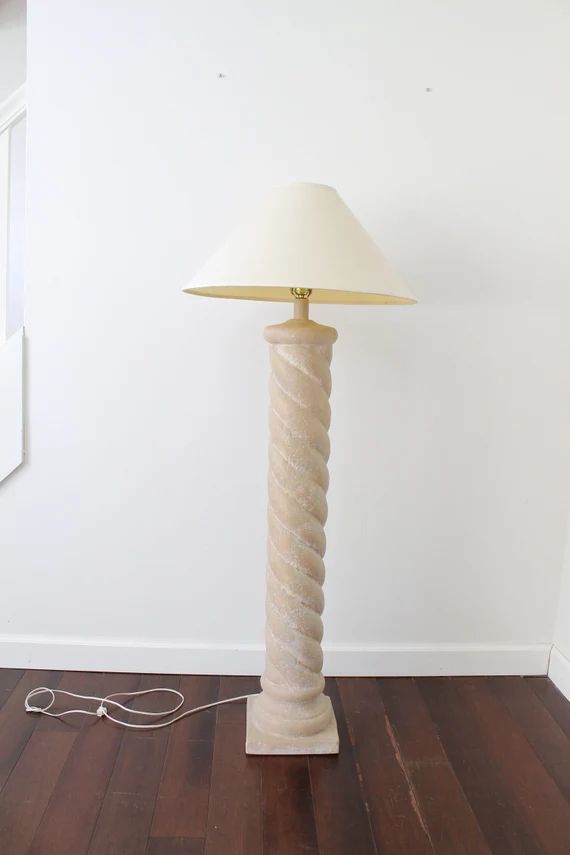 Vintage 80's Plaster Floor Lamp Spiral Column Lighting | Etsy | Etsy (US)
