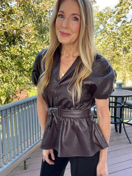 Fall outfit, fall fashion
Peplum top, faux leather, affordable
Office, party, date night

#LTKunder50 #LTKSeasonal