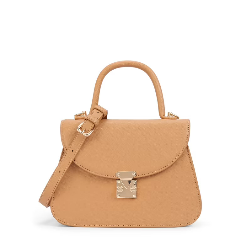 BeCool Women's Adult Top Handle Satchel Handbag Caramel | Walmart (US)