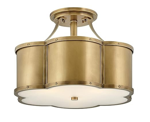 Hinkley Chance Medium Semi-Flush Mount Ceiling Light - 3-Light, Traditional, Etched Lens -Heritag... | Amazon (US)