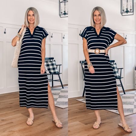 ⭐️ Amazon striped knit dress 
Loose comfy dress! Wear as a cover up or dress it up with a belt. Wearing a small 
Beach dress 
Vacation outfit 
Summer dress 


#LTKfindsunder50 #LTKswim #LTKstyletip