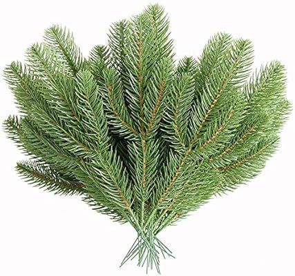 Elyjhyy 30pcs Artificial Pine Branches Green Plants Pine Needles DIY Accessories for Garland Wrea... | Amazon (US)