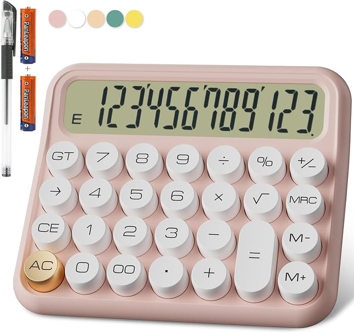 DECKLIT Battery Desk Calculator - 12 Digit, Extra Large 5-Inch LCD Display, Big Buttons, 15 Tilt ... | Amazon (US)