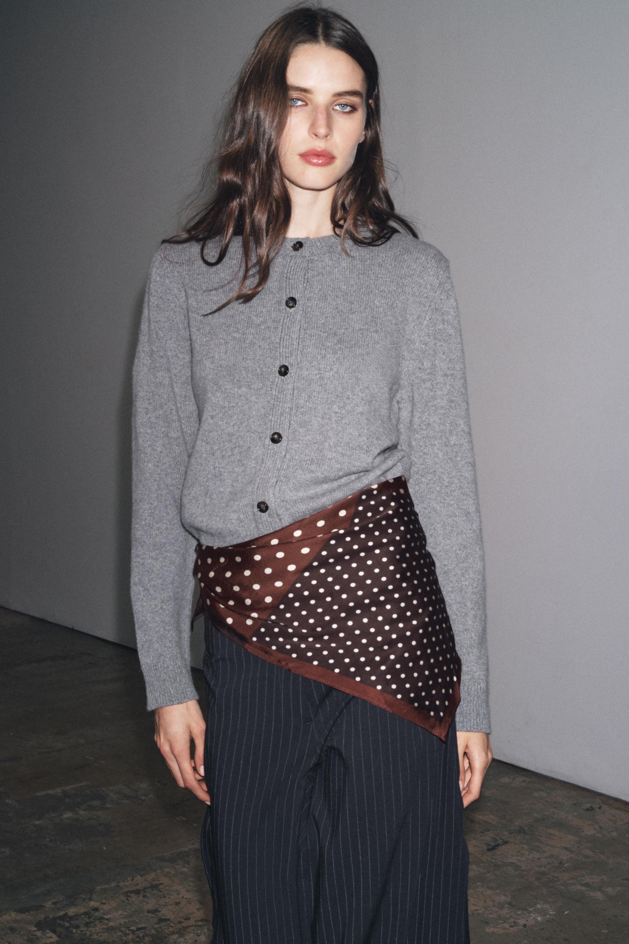 LONG SLEEVE CASHMERE AND WOOL CARDIGAN | Zara US