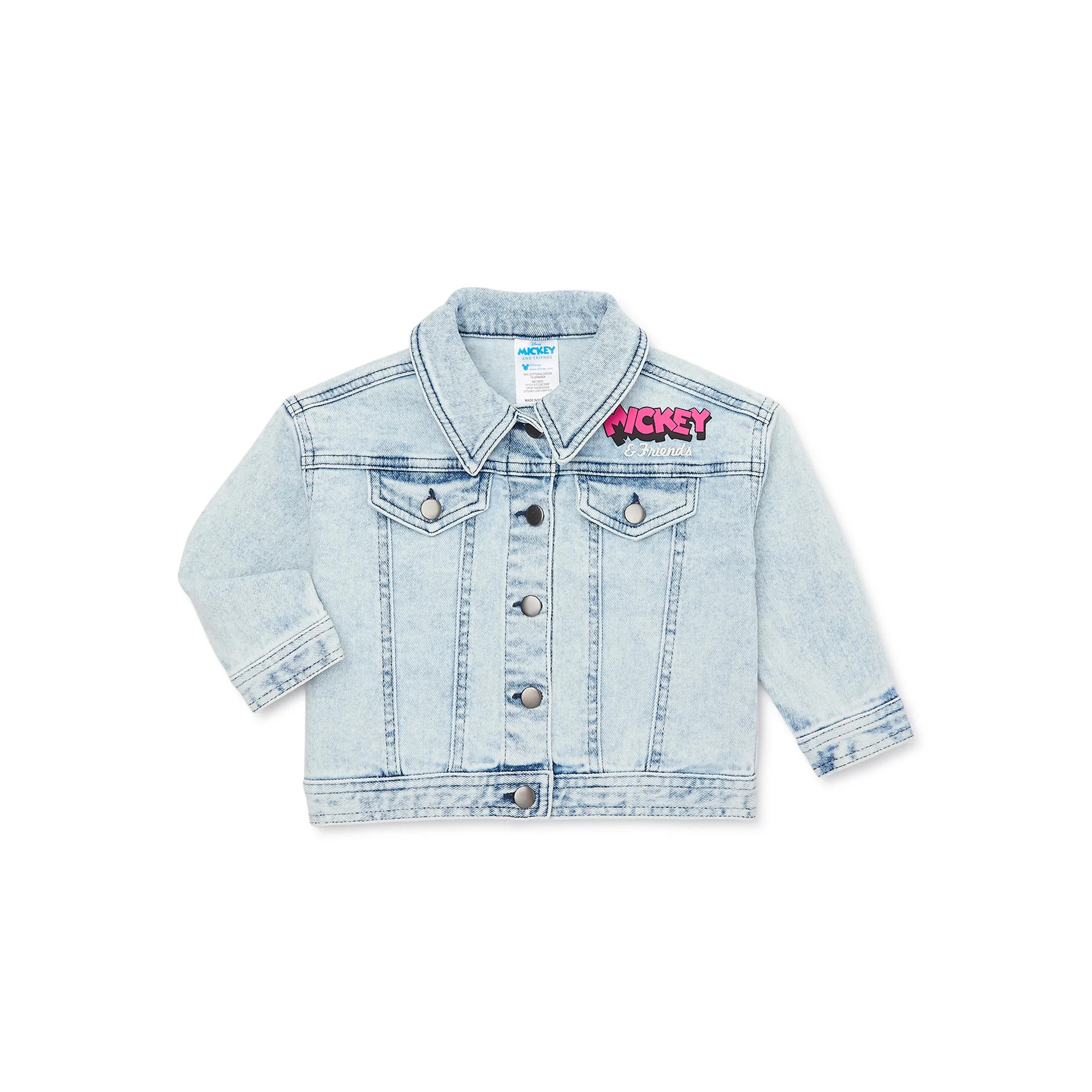 Minnie Mouse Baby and Toddler Girls' Graphic Denim Jacket, Sizes 12M-5T | Walmart (US)