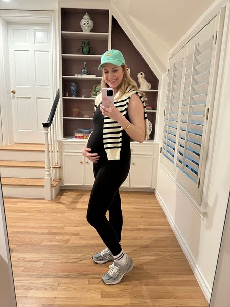 My favorite way to wear my bumpsuit! This is the maternity piece you need! It’s a great shell to so many outfits and one you will keep reaching for as the weeks go by. I am wearing a size small and now 31 weeks and it’s perfect! It’s extremely comfortable and soft and always feel so good putting it on 🩵 I like to style it like this - easy and casual to run errands 

#LTKbump