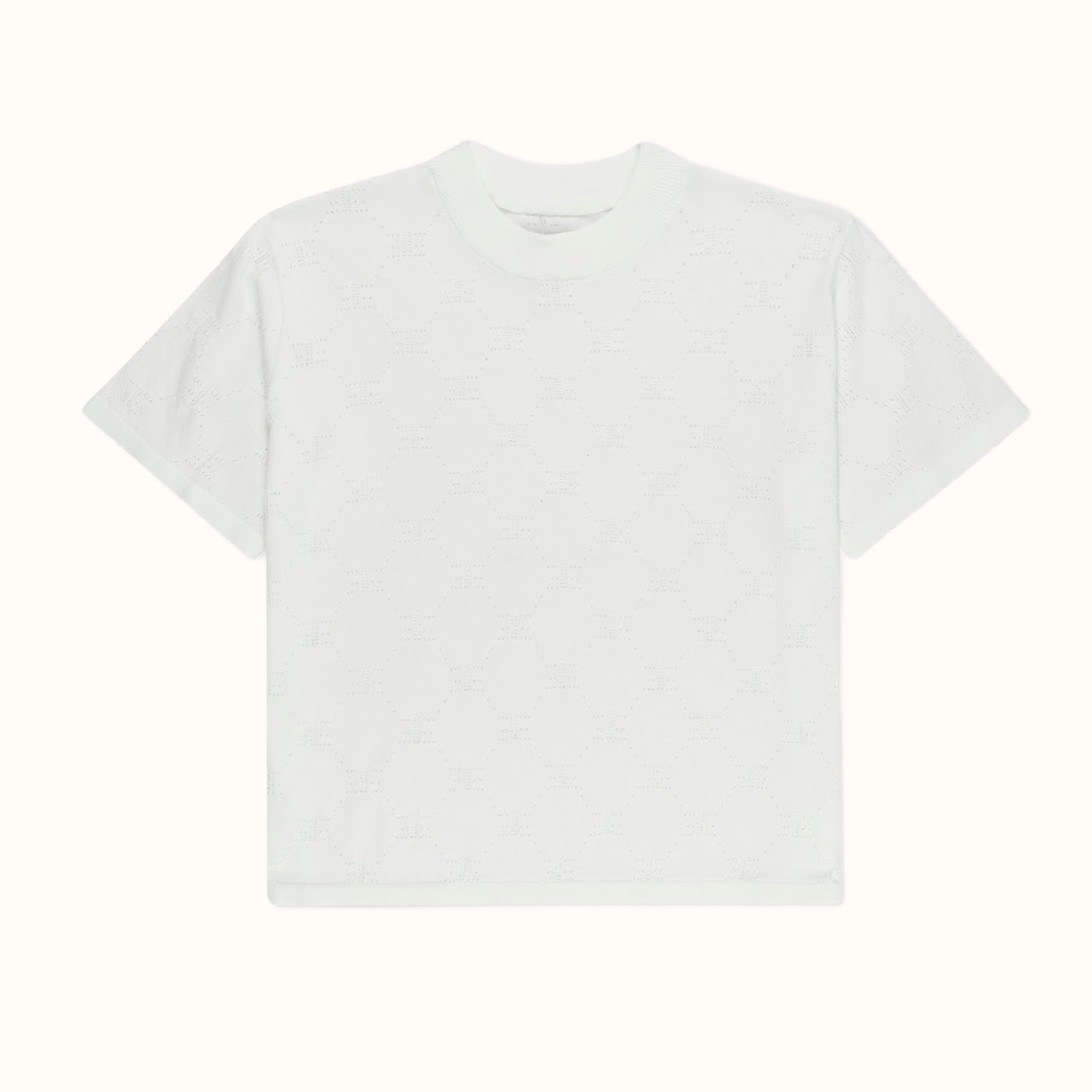 White EE Pointelle Tee- | EllandEmm