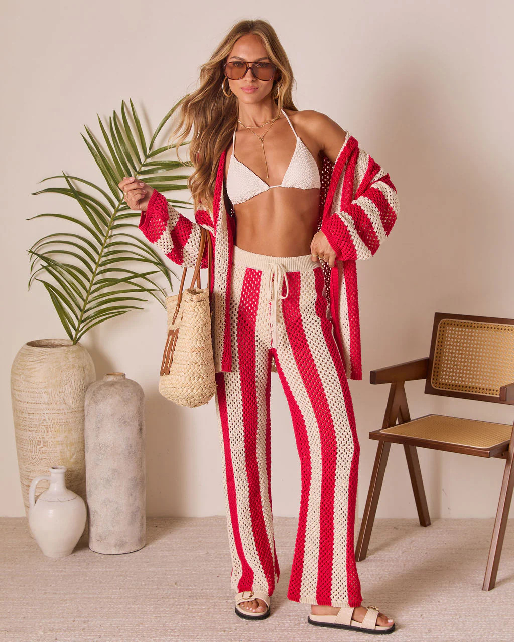 Zenya Cove Crochet Striped Cover Up Pants | VICI
