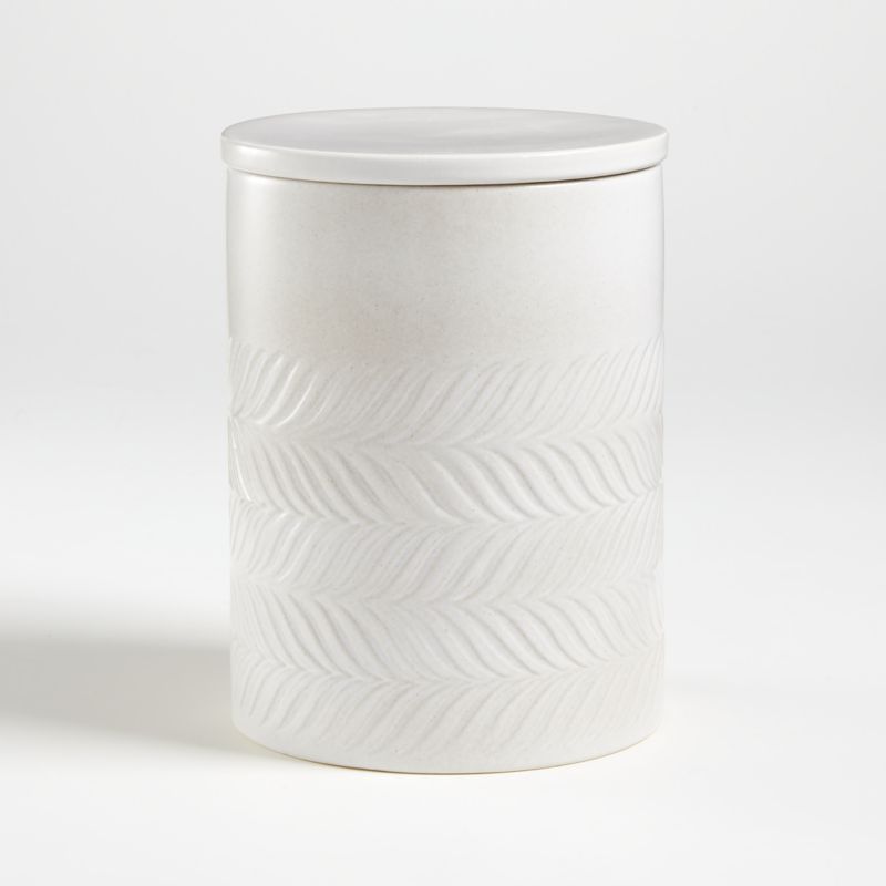 Fern Mid-Century Modern Large White Ceramic Kitchen Canister + Reviews | Crate & Barrel | Crate & Barrel