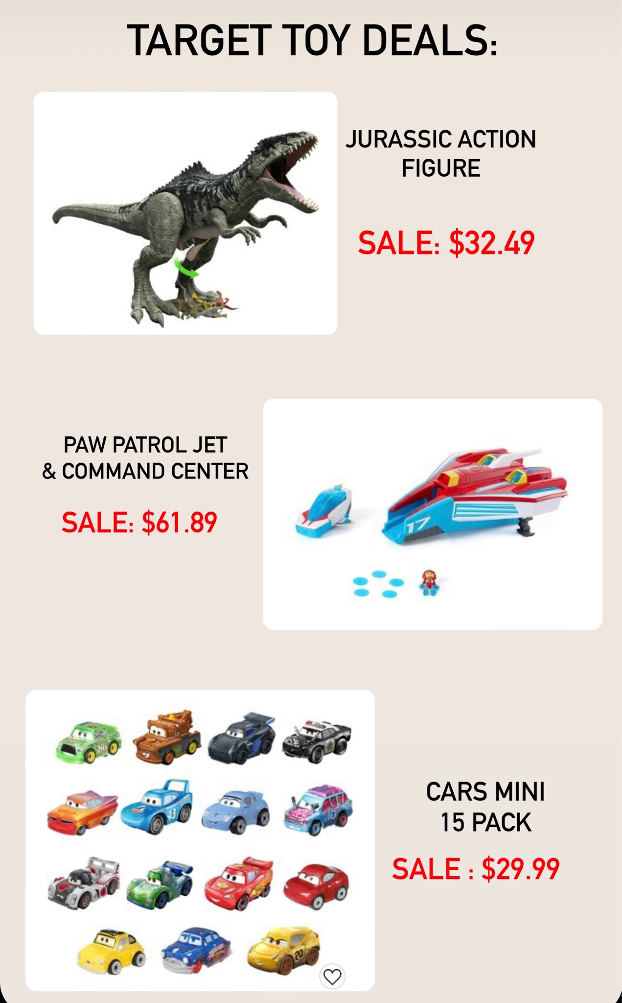 Target Toy Deals 

#toys #deals #boys #cars #dinosaurs 
#disney #jurassic 

#LTKGiftGuide #LTKkids #LTKHoliday