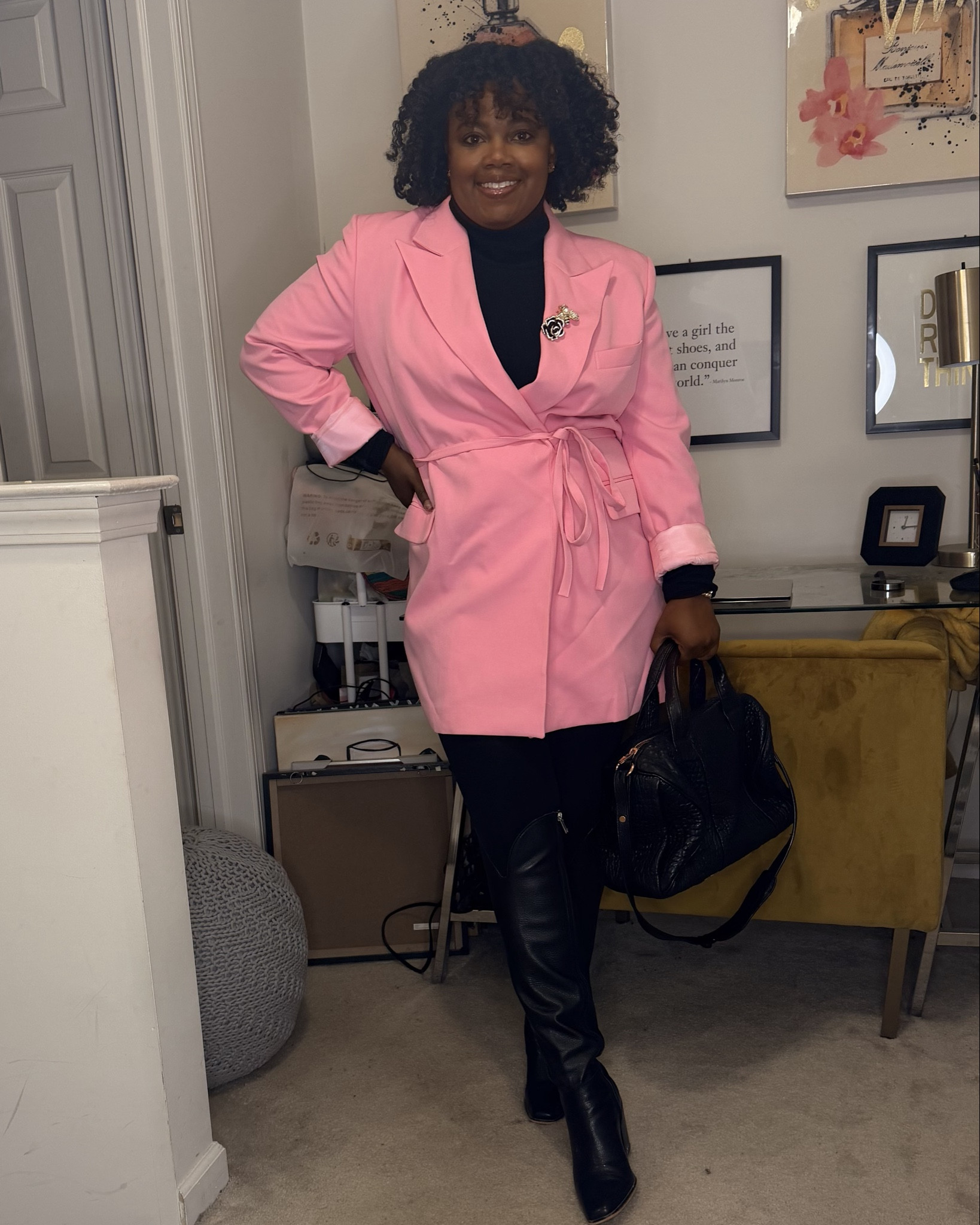 One Blazer, Two Luxe Vibes – Styled 2 Ways

When I say one piece can do the most…

This pink belted blazer from Nasty Gal is my current obsession. I styled it two ways:
	1.	Blazer Dress Vibe – With opaque tights, over-the-knee boots & a luxe brooch
	2.	Power Layered – Over straight-leg trousers, a black turtleneck, and ankle boots

Finished both looks with luxe-for-less touches like my Alexander Wang bag and gold-trimmed brooches.
✨ Tap in for effortless layering, bold color, and luxe vibes that don’t break the bank.

Which look are you rocking? 1 or 2?

⸻

🛍️ Shop the Look
Look 1: Blazer Dress Edition
	•	Blazer: Nasty Gal Pink Belted Blazer or similar from H&M or Mango
	•	Structured fit with waist tie for versatility
	•	Tights: [Primark Opaque Fleece-Lined Tights]
	•  Linked to similar from Amazon
	•	Amazon Fleece-Lined Tights Dupe￼
	•	Boots: Jessica Simpson Over-the-Knee Boot in Black￼ or Macy’s Pointed toe and tall shaft for a luxe silhouette
	•	Bag: Alexander Wang Rocco Satchel – Luxe￼
	•	OR similar black croc-textured structured bags on Amazon
	•	Amazon Croc Embossed Satchel￼
	•	Brooches:
	•	Amazon Luxe-Look Brooch Sets￼ – under $15

⸻

Look 2: Classic Chic with Trousers
	•	Pants:
	•	Amazon High-Waisted Straight-Leg Pants – Zara Inspired￼
	•	Structure + comfort under $50
	•	Top: Old Navy Black Ribbed Turtleneck￼
	•	A wardrobe essential for under $20
	•	Ankle Boots: Macy’s INC or Steve Madden Pointed Toe Booties￼
	•	Amazon Ankle Boot Dupe￼



#OnePieceTwoWays #LuxeForLess #SimpliLuxeStyle #FallStyleEdit #BlazerOutfits #NastyGalStyle #BlackOwnedStyle #ChicOnABudget #AffordableLuxury #AlexanderWangStyle

#LTKFindsUnder100 #LTKCyberWeek #LTKootd