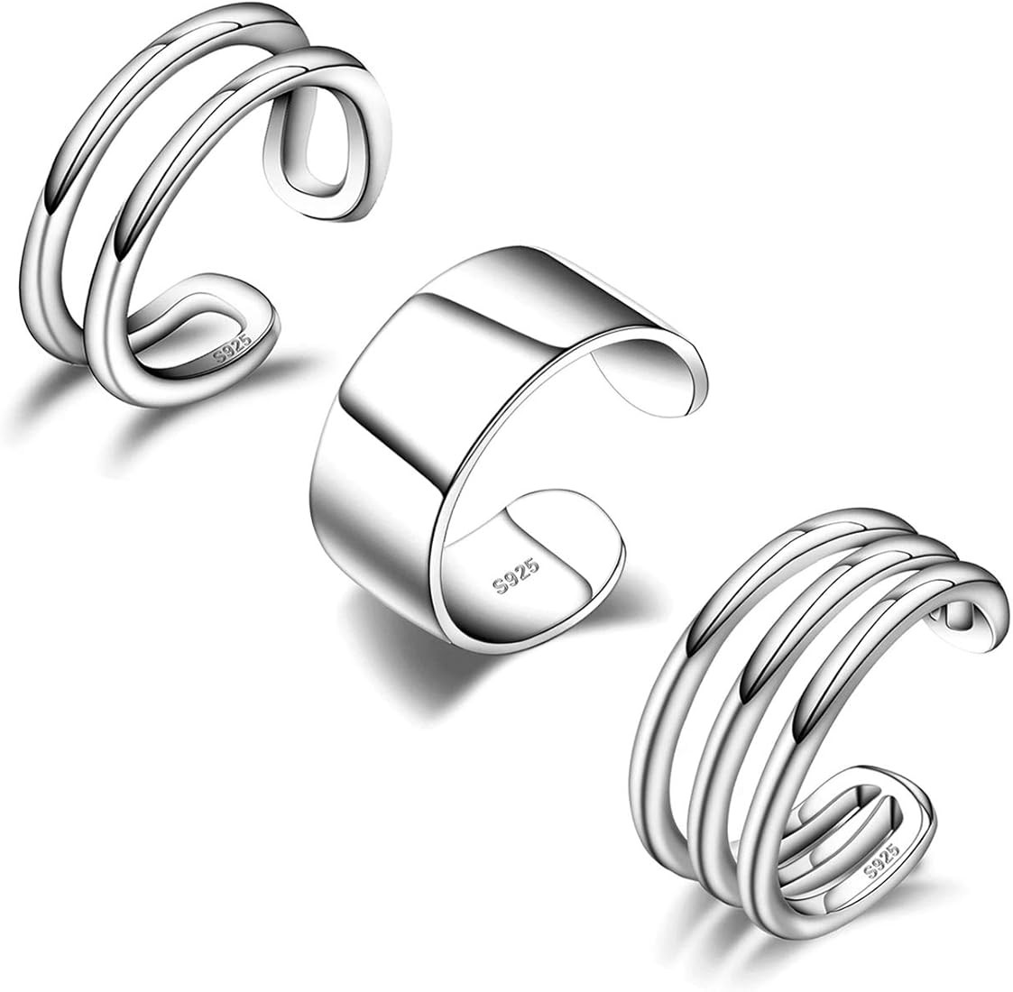 CHIC & ARTSY Cuff Earrings 925 Sterling Silver Ear Cuff Earrings Non-Piercing Fake Helix Cartilag... | Amazon (US)