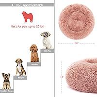 Pink Dog Bed with Blanket Attached Durable Round Dog Pillow Bed Nest, Snooze Sleeping Pet Cushion... | Amazon (US)