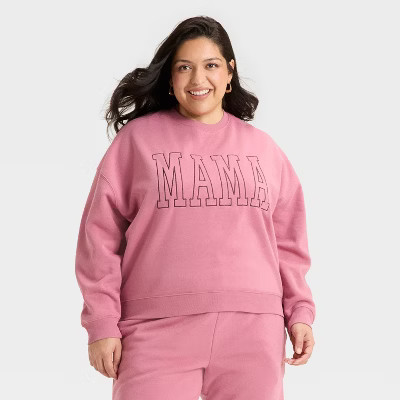 Women's Mother's Day "Mama" Graphic Sweatshirt - Pink | Target