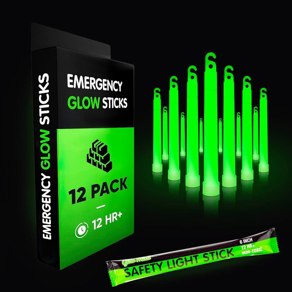 Emergency Glow Sticks with 12 Hours Duration, Individually Wrapped Industrial Grade Glowsticks fo... | Amazon (US)