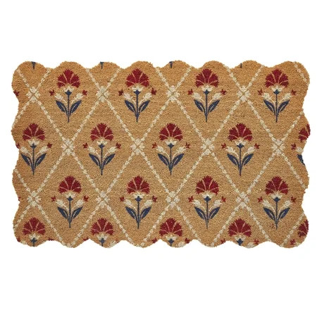 Floral Coir Outdoor Doormat, Red/White/Blue, 48" x 30", by My Texas House | Walmart (US)