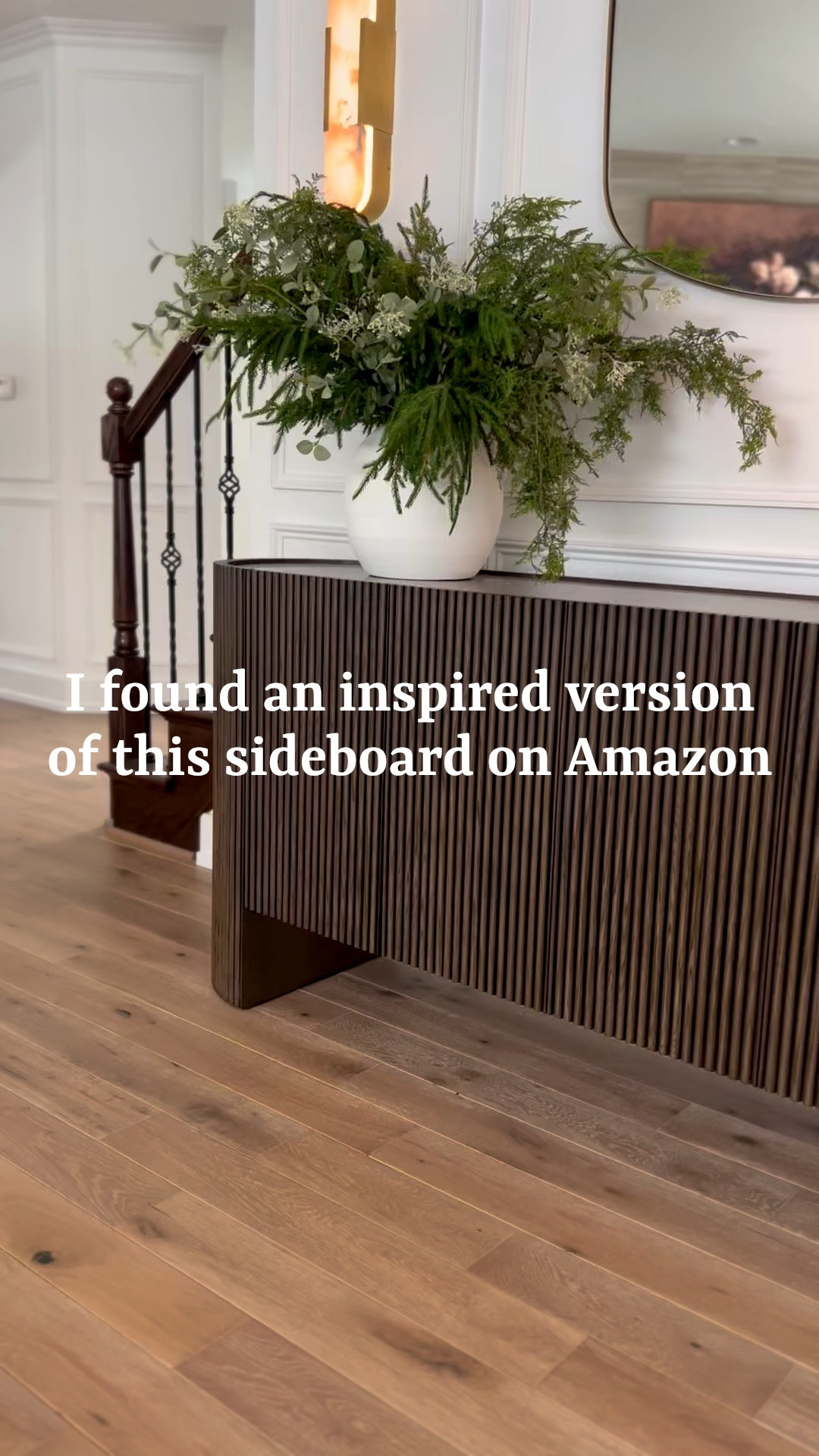 Obsessed with the dark wood and fluting in this Arhaus version. There is an inspired version on Amazon for way less  

#LTKdayinmylife #LTKHome #LTKCyberWeek