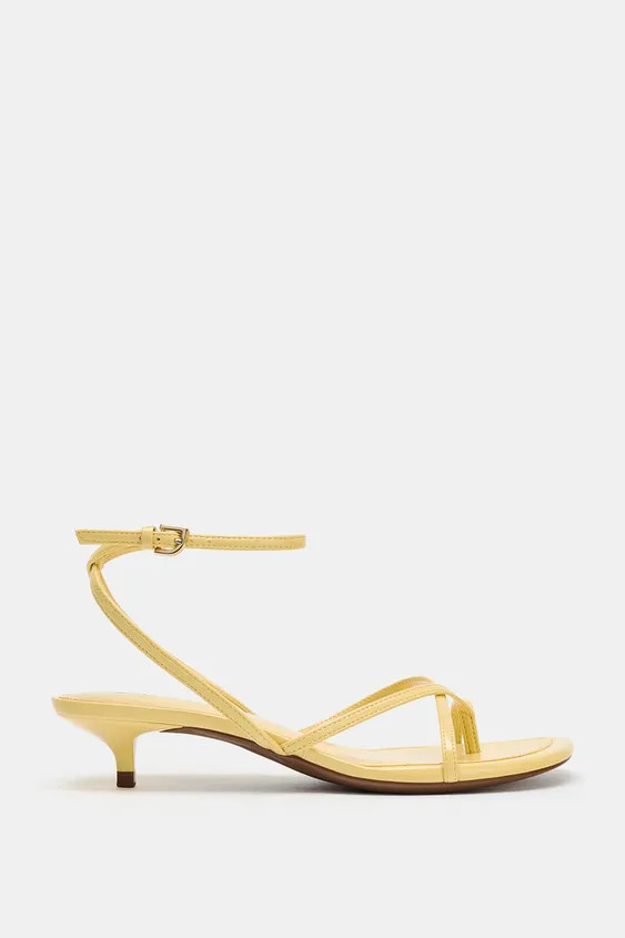 STRAPPY KITTEN HEEL SANDALS | Zara US