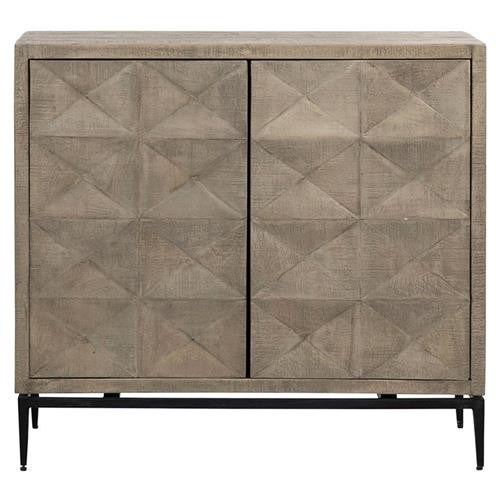 Philmar Modern Classic Light Brown Mango Wood Black Iron Base Sideboard | Kathy Kuo Home