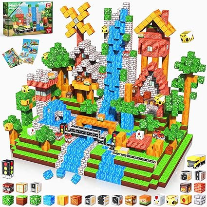 Bloques magnéticos – 150 bloques de construcción magnéticos para bosques de caminos – Jugu... | Amazon (US)