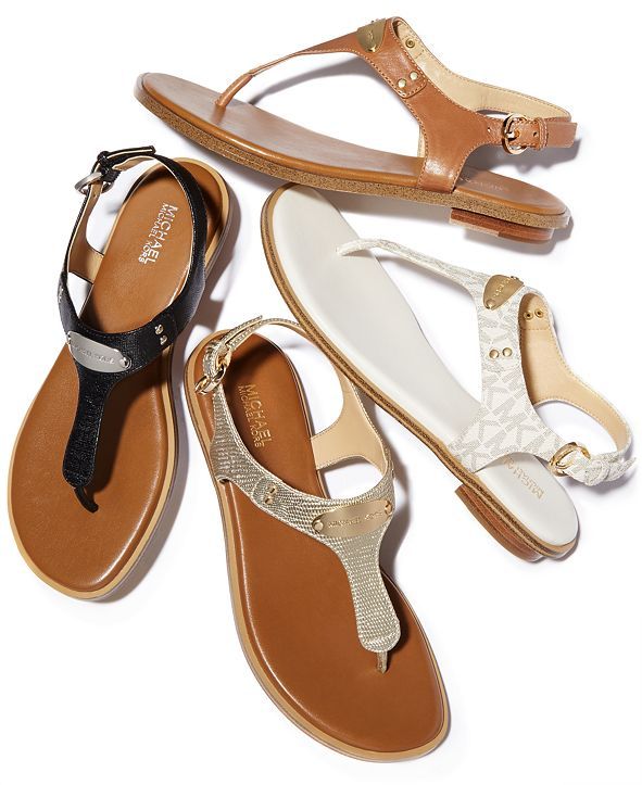 MK Plate Flat Thong Sandals | Macys (US)