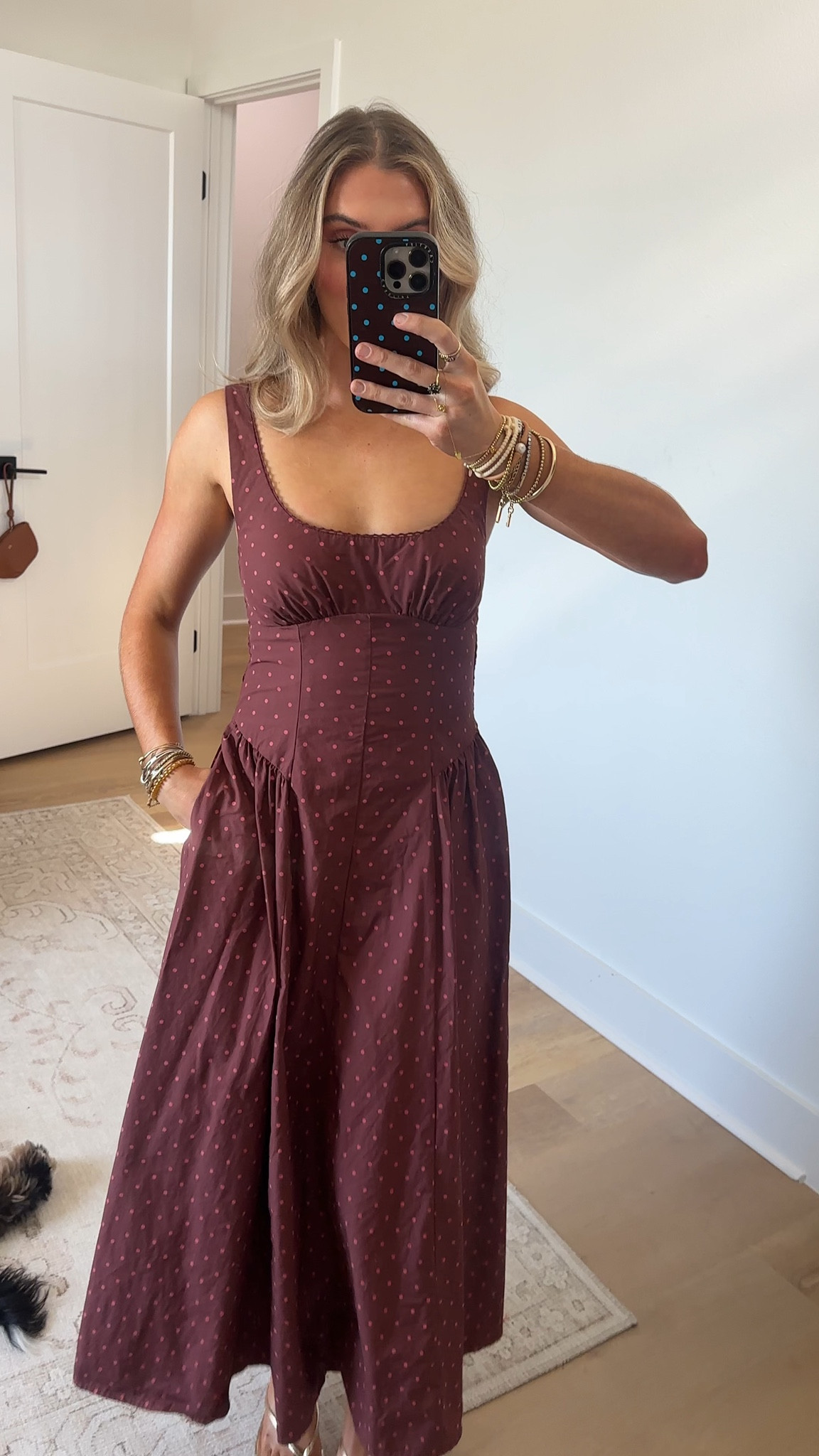 @abercrombie size XS Our new collection built to make going bra-free that much smoother. This flattering midi dress is in our classic poplin fabric. Features a scoop neckline with subtle picot-trim detail, back smocking, adjustable straps, a dipped waistline with a flowy skirt and a seamed-in bra with removable pads to go bra-free

#LTKSaleAlert #LTKSeasonal #LTKootd