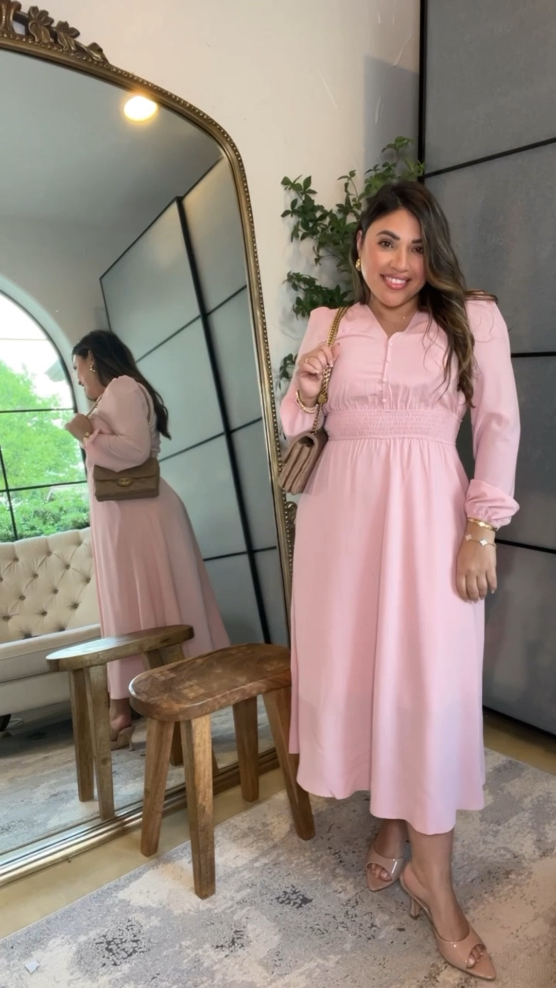 Pretty in pink and feeling so ready for all the spring things 🌸 This dress is such a beautiful option for Easter Sunday, bridal showers, baby showers, church, or any spring event where you want to feel feminine, elegant, and put together. The fit is so flattering, and the soft pink is just the prettiest for this time of year.

Wearing size S in the dress
Bra/Shapewear size M
Heels size 8, but I typically wear 7.5

#LTKStyle #LTKSeasonal #LTKWeddingGuest #LTKFindsUnder100 #SpringStyle #EasterDress #SpringDress #PinkDress #FeminineStyle #ElegantStyle #SpringOutfit #EasterSundayStyle #WeddingGuestDress #BridalShowerStyle #BabyShowerDress #PetiteStyle #PetiteFashion #ClassicStyle #ChicStyle #DressyStyle