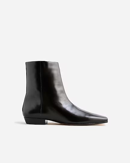 Square-toe ankle boots in spazzolato leather | J.Crew US