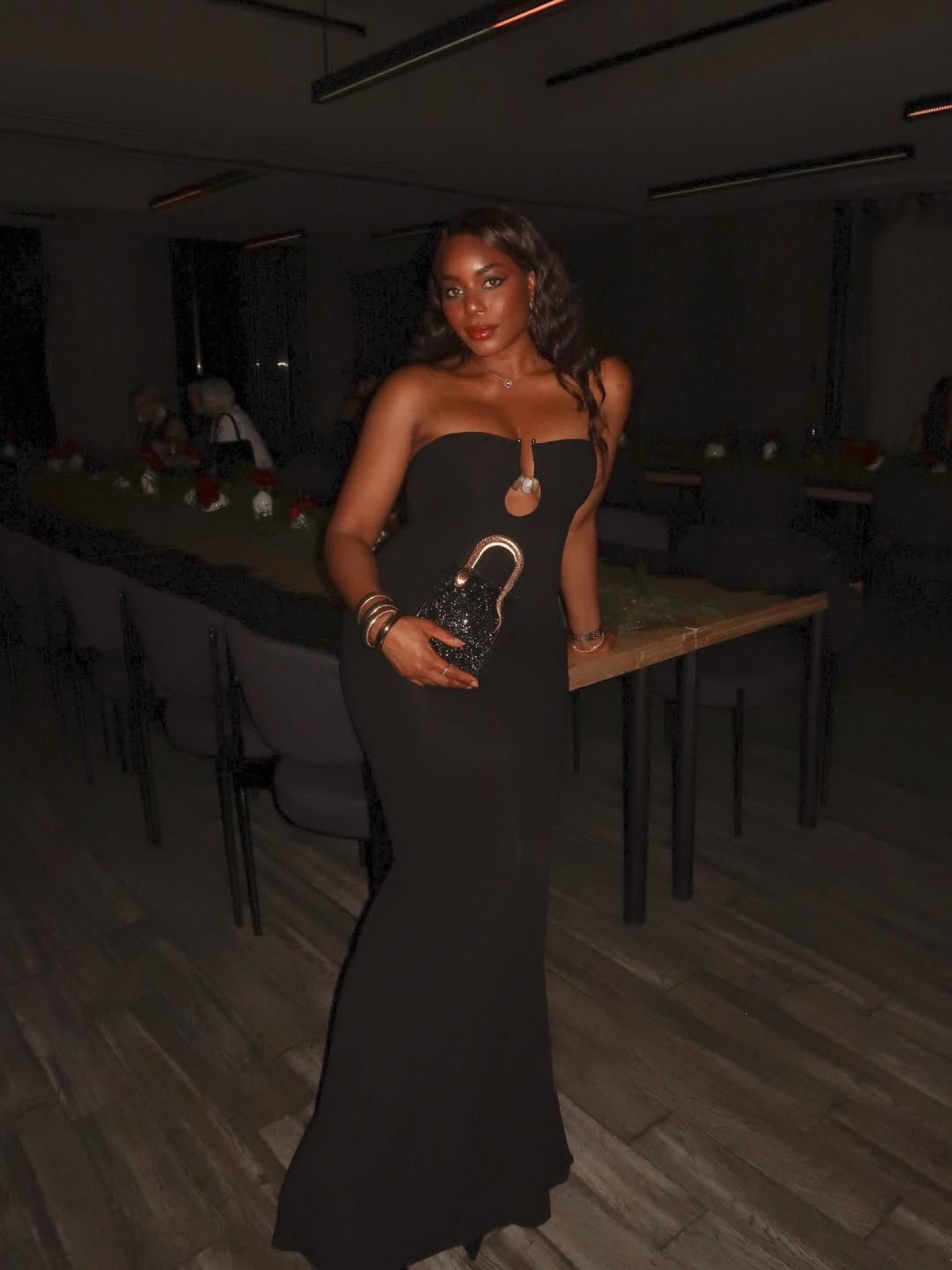 Night out in Brooklyn wearing this most stunning black maxi dress with cutout detailing - accessorized with chunky bangle bracelets and Bulgari handbag. Linking the entire outfit below! … For more links to summer coffee table decor, wedding guest dress, summer nails, melissa murrelll, wedding guest, summer outfits, georgia louise, ubeauty, 4th of july looks, follow me on LTK! ✨

#LTKSeasonal #LTKStyleTip #LTKWedding