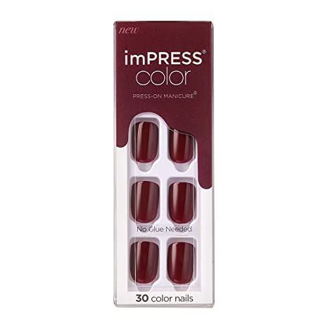 KISS imPRESS Color Press-On Manicure, Gel Nail Kit, PureFit Technology, Short Length, “I'm Not ... | Amazon (US)