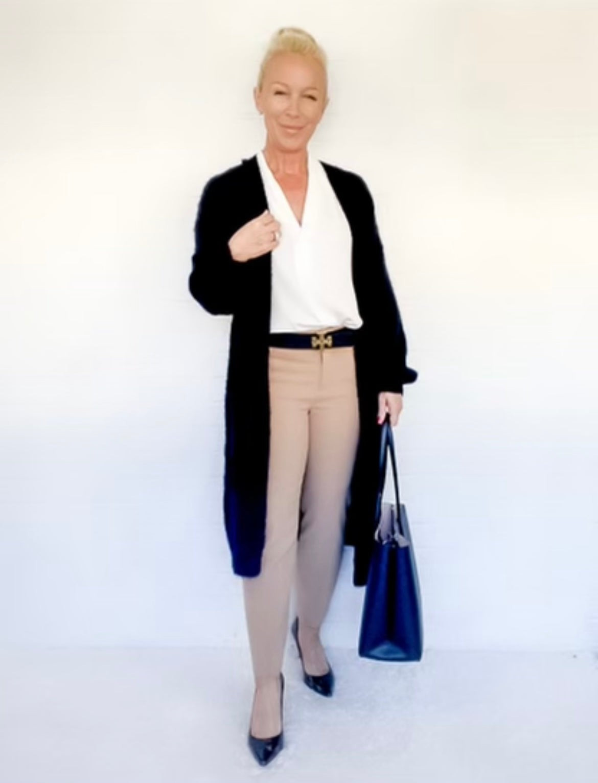 Black Cozy Oversized Cardigan | Peppered with leopard