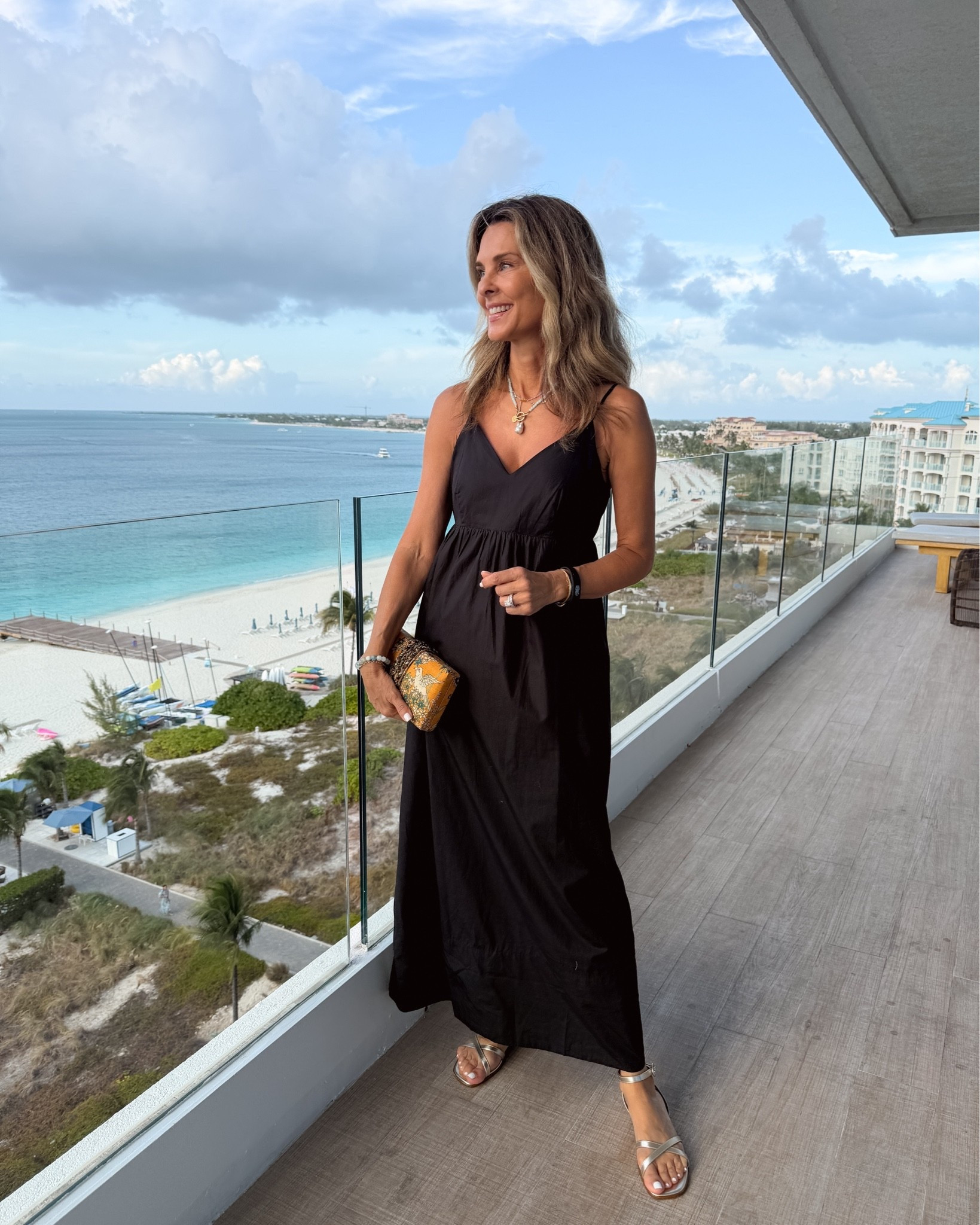 Night out on vacation! I’m 5’6’’
-dress size XS @Quince 
-shoes TTS @Margaux

#LTKTravel #LTKOver40 #LTKootd