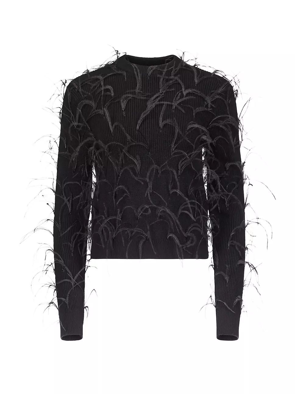MICHAEL Michael Kors Feather-Embellished Wool-Blend Sweater | Saks Fifth Avenue
