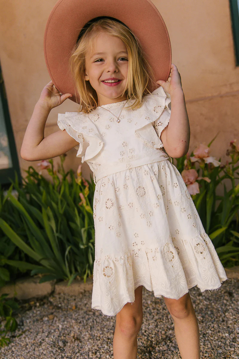 Mini Clary Dress in Cream Eyelet | Ivy City Co