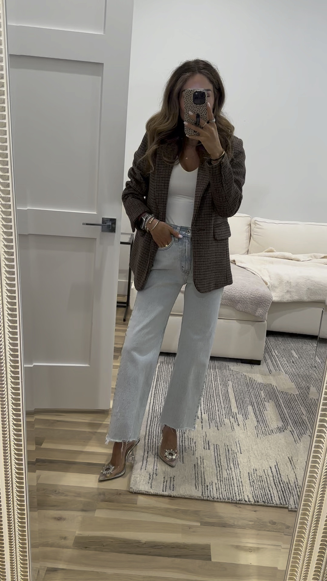 Fall outfit idea plaid blazer size xxs light wash jeans size 23 x short 

#LTKFindsUnder50 #LTKFindsUnder100 #LTKSeasonal