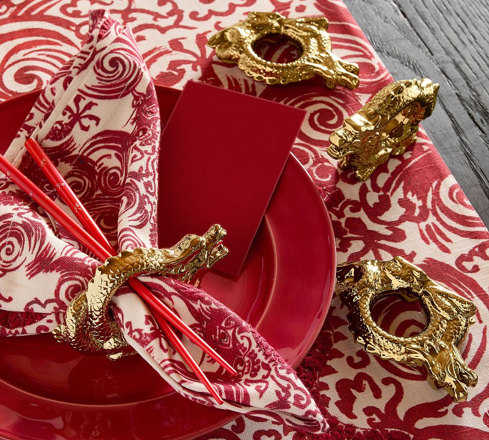 Lunar New Year Napkin Rings - Set of 4 | Pottery Barn (US)